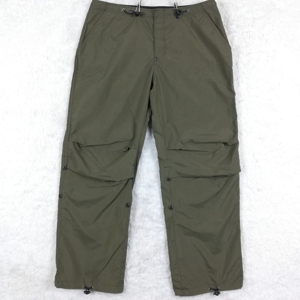 No Excuses Mens Hiking Pants Trail Army Green Embroidered‎ Butterfly Capri L